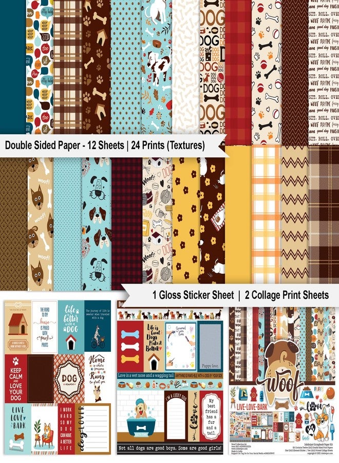 Inkdotpot مجموعة أوراق قصاصات Inkdotpot بتصميم كلب أليف، ذات وجهين، مصنوعة من ورق مقوى مقاس 12 × 12 بوصة، مع ورقة ملصقات - 16 صفحة - متعددة الألوان - Image 2